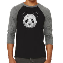 Load image into Gallery viewer, Panda - Men&#39;s Raglan Baseball Word Art T-Shirt