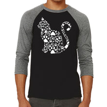Load image into Gallery viewer, Cat Claws - Men&#39;s Raglan Baseball Word Art T-Shirt