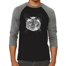 Load image into Gallery viewer, Siamese Cat  - Men&#39;s Raglan Baseball Word Art T-Shirt