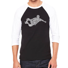 Load image into Gallery viewer, POPULAR SKATING MOVES &amp; TRICKS - Men&#39;s Raglan Baseball Word Art T-Shirt