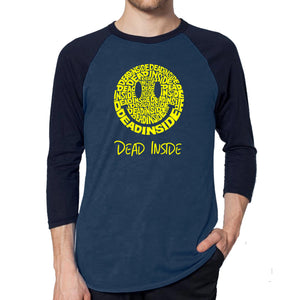 Dead Inside Smile - Men's Raglan Baseball Word Art T-Shirt