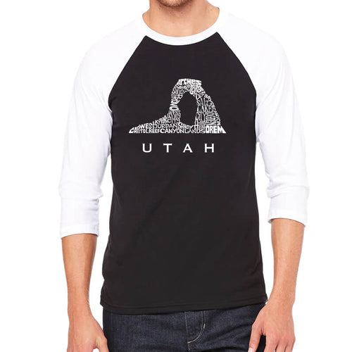 Utah - Men's Raglan Baseball Word Art T-Shirt