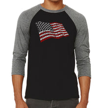 Load image into Gallery viewer, American Wars Tribute Flag - Men&#39;s Raglan Baseball Word Art T-Shirt