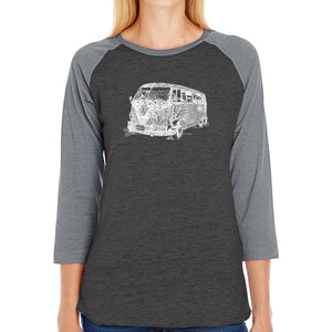THE 70'S - Women's Raglan Baseball Word Art T-Shirt