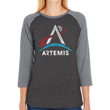 Load image into Gallery viewer, NASA Artemis Logo - Women&#39;s Raglan Word Art T-Shirt