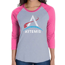 Load image into Gallery viewer, NASA Artemis Logo - Women&#39;s Raglan Word Art T-Shirt