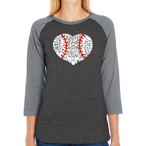 Baseball Mom - Women's Raglan Baseball Word Art T-Shirt