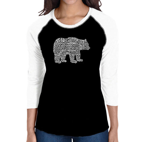 Bear Species - Women's Raglan Baseball Word Art T-Shirt