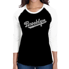 Load image into Gallery viewer, Brooklyn Neighborhoods  - Women&#39;s Raglan Baseball Word Art T-Shirt