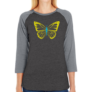 Butterfly  - Women's Raglan Word Art T-Shirt