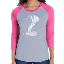 Load image into Gallery viewer, Types of Snakes - Women&#39;s Raglan Baseball Word Art T-Shirt