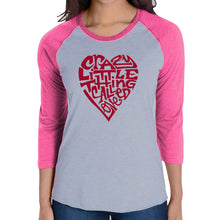 Load image into Gallery viewer, Crazy Little Thing Called Love - Women&#39;s Raglan Baseball Word Art T-Shirt
