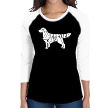 Load image into Gallery viewer, Golden Retreiver - Women&#39;s Raglan Baseball Word Art T-Shirt