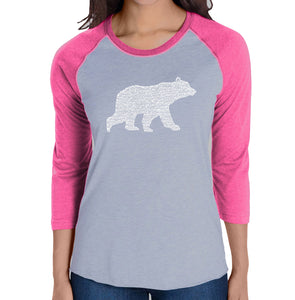 Mama Bear  - Women's Raglan Baseball Word Art T-Shirt