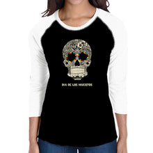 Load image into Gallery viewer, Dia De Los Muertos - Women&#39;s Raglan Baseball Word Art T-Shirt