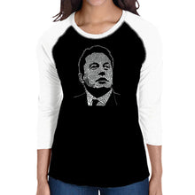 Load image into Gallery viewer, Elon Musk  - Women&#39;s Raglan Word Art T-Shirt