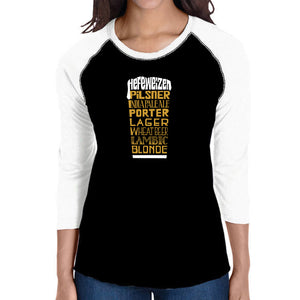 Styles of Beer  - Women's Raglan Word Art T-Shirt