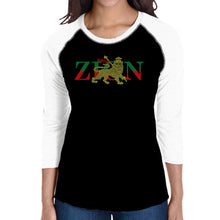 Load image into Gallery viewer, Zion One Love - Women&#39;s Raglan Baseball Word Art T-Shirt
