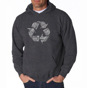 86 RECYCLABLE PRODUCTS - Men's Word Art Hooded Sweatshirt