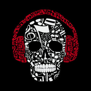 Music Notes Skull  - Men's Word Art Crewneck Sweatshirt