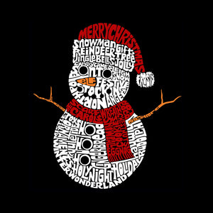 Christmas Snowman - Boy's Word Art T-Shirt