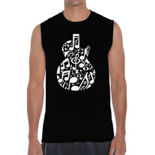 Load image into Gallery viewer, Music Notes Guitar - Men&#39;s Word Art Sleeveless T-Shirt