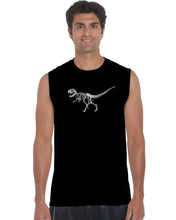 Load image into Gallery viewer, Dinosaur TRex Skeleton - Men&#39;s Word Art Sleeveless T-Shirt