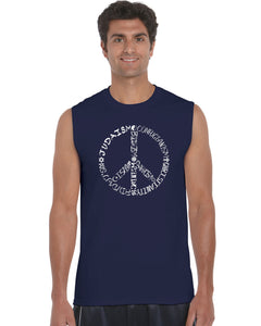 Different Faiths peace sign - Men's Word Art Sleeveless T-Shirt