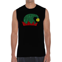 Load image into Gallery viewer, Christmas Elf Hat - Men&#39;s Word Art Sleeveless T-Shirt