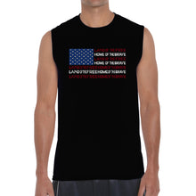 Load image into Gallery viewer, Land of the Free American Flag  - Men&#39;s Word Art Sleeveless T-Shirt