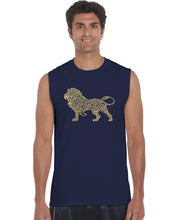Load image into Gallery viewer, Lion - Men&#39;s Word Art Sleeveless T-Shirt