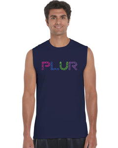 PLUR -  Men's Word Art Sleeveless T-Shirt