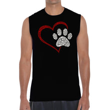 Load image into Gallery viewer, Paw Heart - Men&#39;s Word Art Sleeveless T-Shirt