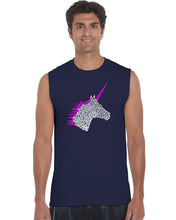 Load image into Gallery viewer, Unicorn - Men&#39;s Word Art Sleeveless T-Shirt