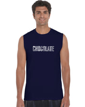 Load image into Gallery viewer, Different foods made with chocolate - Men&#39;s Word Art Sleeveless T-Shirt