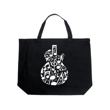 Load image into Gallery viewer, Music Notes Guitar - Large Word Art Tote Bag