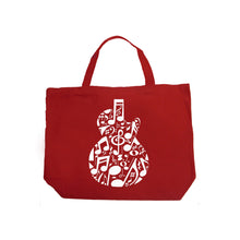 Load image into Gallery viewer, Music Notes Guitar - Large Word Art Tote Bag