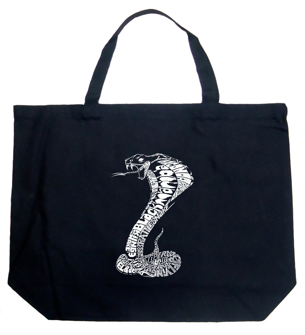 Types of Snakes - Large Word Art Tote Bag