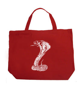 Types of Snakes - Large Word Art Tote Bag