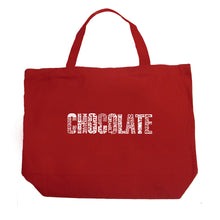 Load image into Gallery viewer, Different foods made with chocolate - Large Word Art Tote Bag