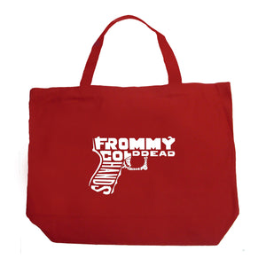 Out of My cold Dead Hands Gun - Large Word Art Tote Bag