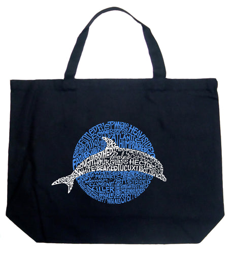 Species of Dolphin - Large Word Art Tote Bag