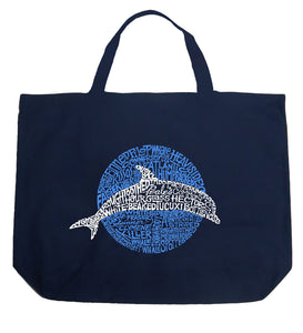 Species of Dolphin - Large Word Art Tote Bag