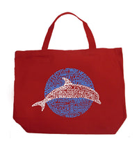 Load image into Gallery viewer, Species of Dolphin - Large Word Art Tote Bag