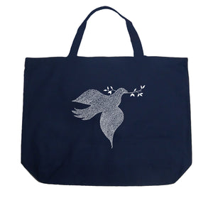 Dove - Large Word Art Tote Bag