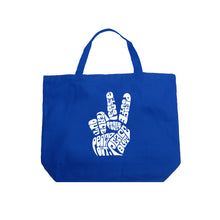 Load image into Gallery viewer, Peace Out  - Large Word Art Tote Bag