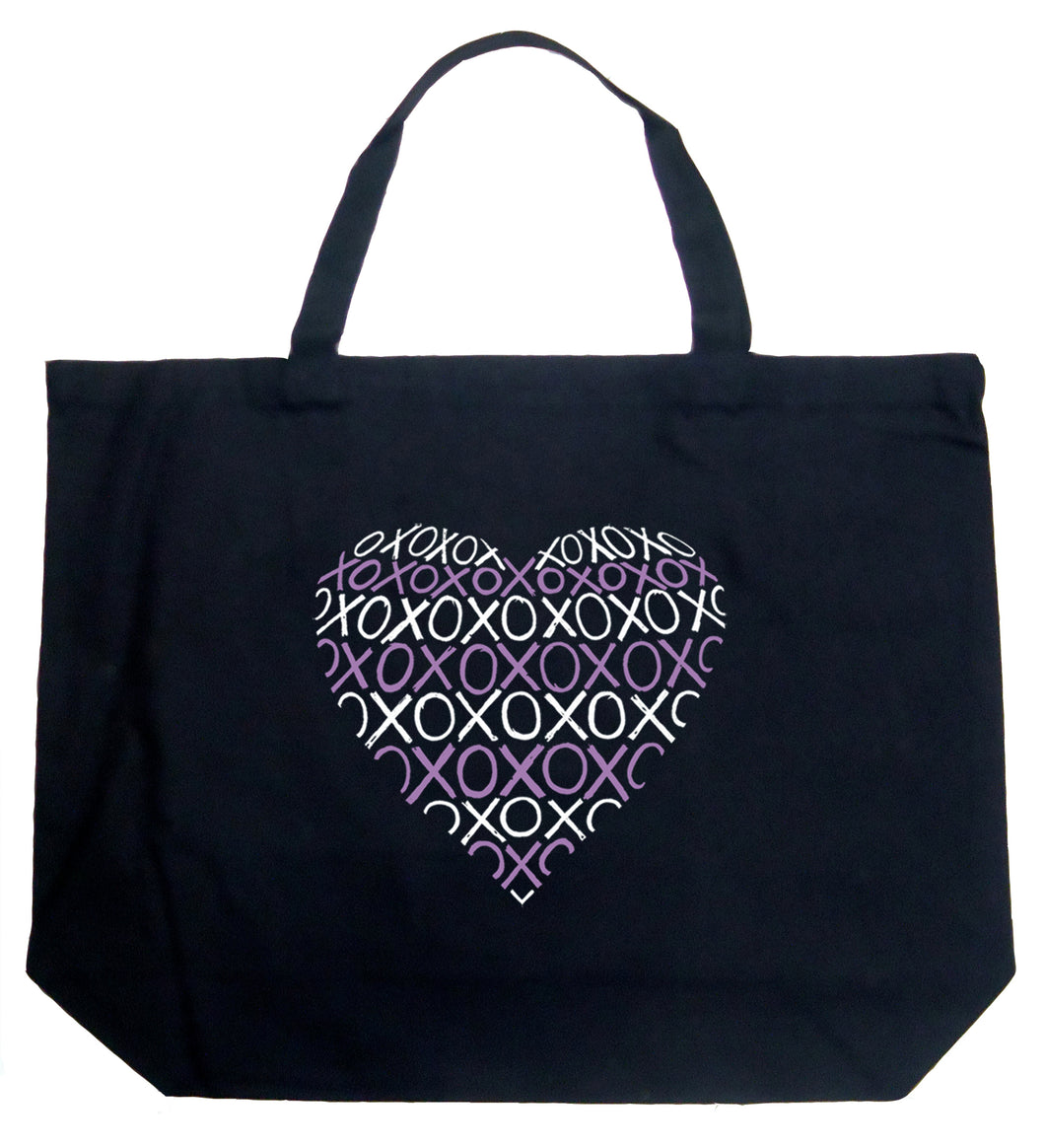 XOXO Heart  - Large Word Art Tote Bag