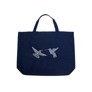 Hummingbirds - Large Word Art Tote Bag