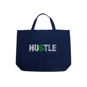 Hustle  - Large Word Art Tote Bag