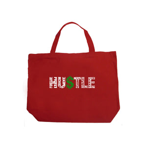 Hustle  - Large Word Art Tote Bag